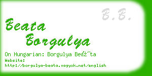 beata borgulya business card